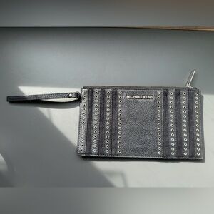 Michael Kors Black Eyelet Wristlet